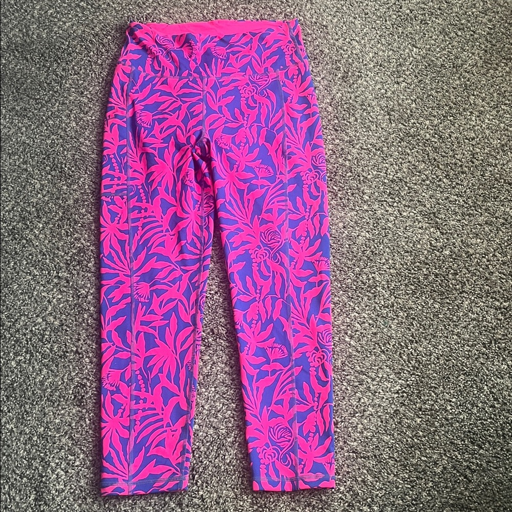LILLY PULITZER Luxletic Vibrant Pink and Blue Leggings size M